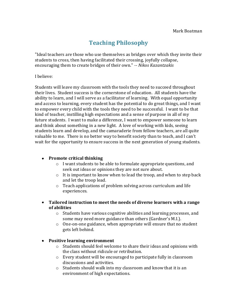 My teaching philosophy essay pdf
